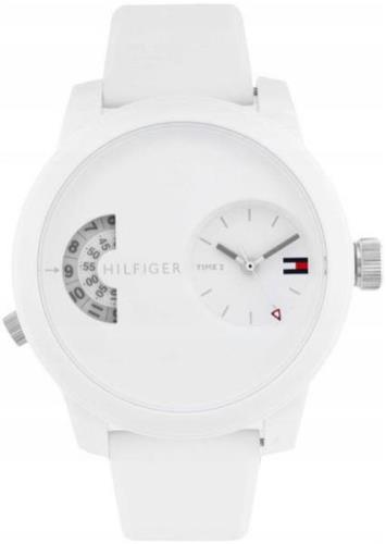 Tommy Hilfiger Miesten kello 1791558 Valkoinen/Kumi Ø40 mm