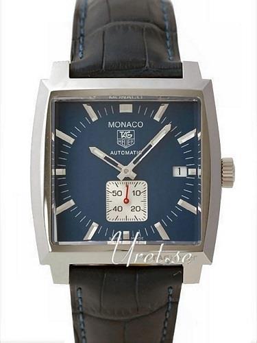 TAG Heuer Miesten kello WW2111.FC6204 Monaco Sininen/Nahka 38x38 mm