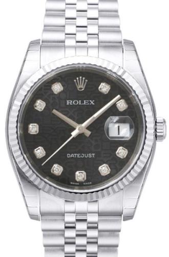 Rolex Miesten kello 116234-0079 Datejust Steel Musta/Teräs Ø36 mm