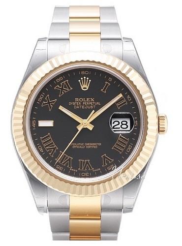 Rolex Miesten kello 116333/3 Datejust II Musta/18K keltakultaa Ø41 mm