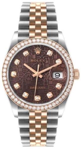 Rolex Naisten kello 126281RBR-0013 Datejust 36 Ruskea/18K punakultaa