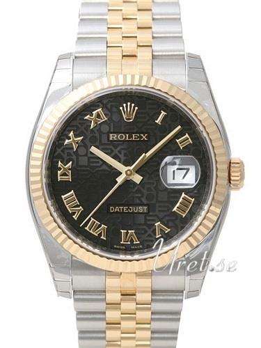 Rolex Miesten kello 116233-0198 Datejust Gold/Steel Musta/18K