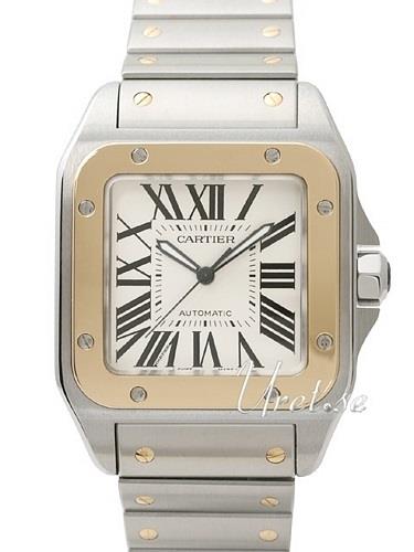 Cartier Miesten kello W200728G Santos Santos 100 Hopea/Teräs 38x38 mm