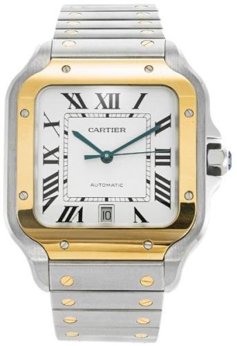 Cartier Miesten kello W2SA0006 Santos De Valkoinen/Teräs