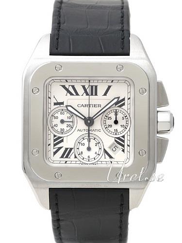 Cartier Miesten kello W20090X8 Santos Santos 100 Hopea/Nahka 38x38 mm