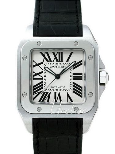 Cartier Miesten kello W20073X8 Santos Santos 100 Hopea/Nahka