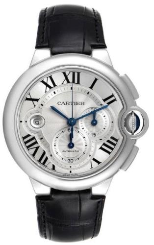 Cartier Miesten kello W6920003 Ballon Blue Hopea/Nahka Ø44 mm