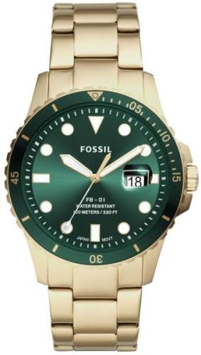 Fossil Miesten kello FS5658 FB-01 Vihreä/Kullansävytetty teräs