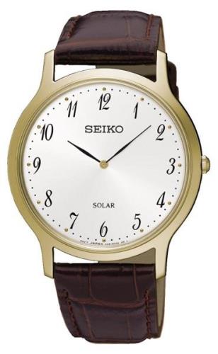 Seiko Miesten kello SUP860P1 Solar Valkoinen/Nahka Ø37.8 mm