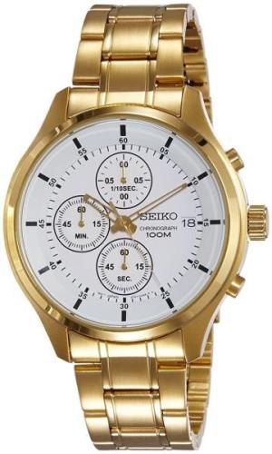 Seiko Miesten kello SKS544P1 Valkoinen/Kullansävytetty teräs Ø43 mm