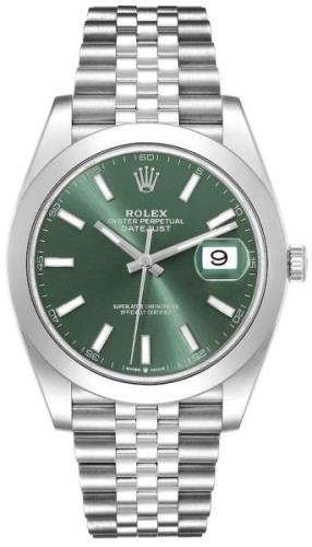 Rolex Miesten kello 126300-0020 Datejust 41 Vihreä/Teräs Ø41 mm