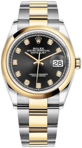 Rolex Naisten kello 126203-0022 Datejust 36 Musta/18K keltakultaa