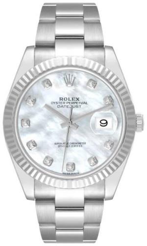 Rolex Miesten kello 126334-0019 Datejust 41 Valkoinen/Teräs Ø41 mm