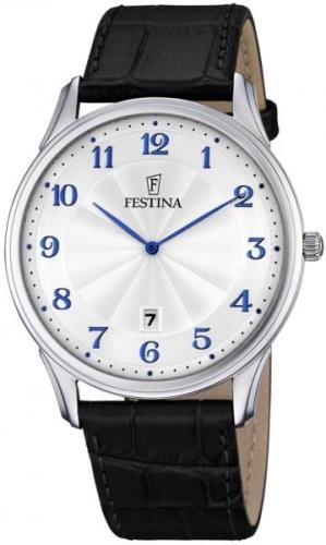 Festina Miesten kello F6851-2 Classic Valkoinen/Nahka Ø41 mm