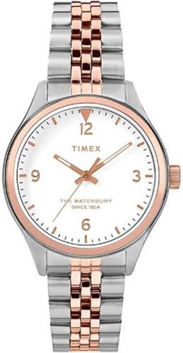 Timex Naisten kello TW2T49200 Valkoinen/Punakultasävyinen Ø34 mm