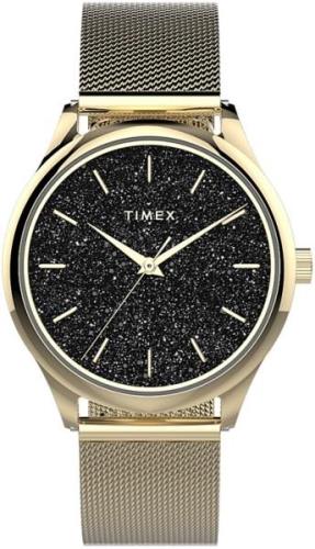 Timex Naisten kello TW2V01300 Celestial Musta/Kullansävytetty teräs