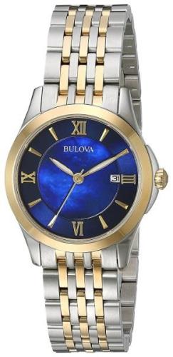 Bulova Naisten kello 98M124 Sininen/Kullansävytetty teräs Ø27 mm