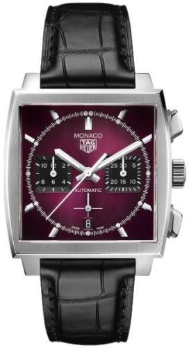 TAG Heuer Miesten kello CBL2118.FC6518 Monaco Violetti/Nahka