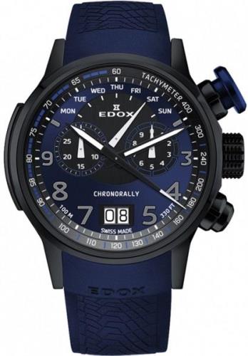 Edox Miesten kello 38001-TINNBUF3-BUF3 Chronorally Sininen/Kumi Ø48