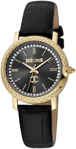 Just Cavalli Naisten kello JC1L212L0025 Musta/Nahka Ø32 mm