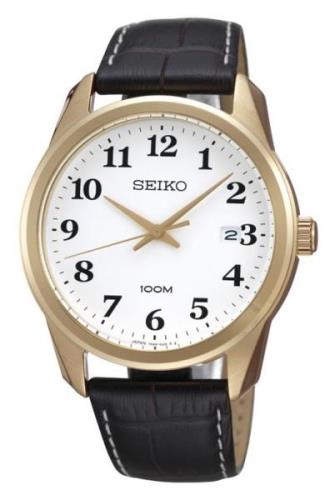 Seiko Miesten kello SGEG18P1 Dress Mens Valkoinen/Nahka Ø38 mm