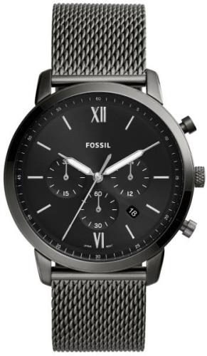 Fossil Miesten kello FS5699 Neutra Chronograph Musta/Teräs Ø44 mm