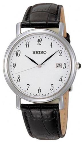 Seiko Miesten kello SKK647P1 Valkoinen/Nahka Ø34 mm