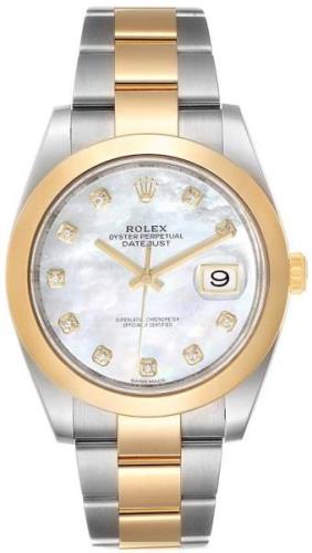 Rolex Miesten kello 126303-0017 Datejust 41 Valkoinen/18K keltakultaa