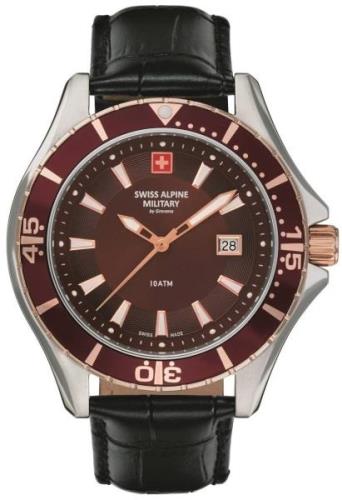 Swiss Alpine Military Miesten kello 7040.1556 Nautilus Ruskea/Nahka