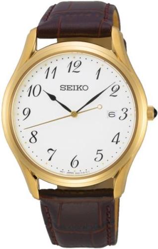 Seiko Miesten kello SUR306P1 Valkoinen/Nahka Ø39 mm