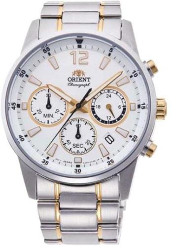 Orient Miesten kello RA-KV0003S10B Sport Chrono Valkoinen/Teräs Ø42