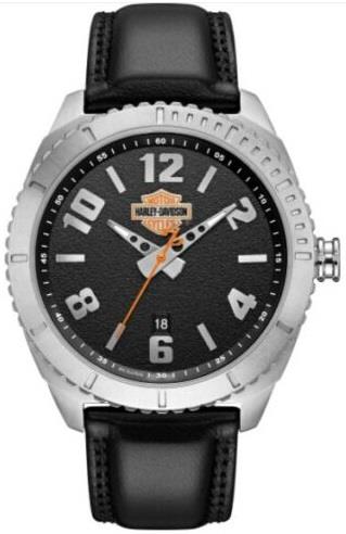 Bulova Miesten kello 76B181 Harley-Davidson Musta/Nahka Ø44 mm