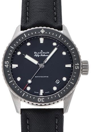 Blancpain Miesten kello 5000-1230-B52A Sport Musta/Tekstiili Ø43 mm