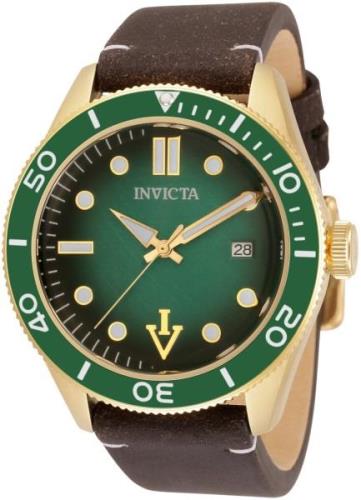 Invicta Miesten kello 33516 Vintage Vihreä/Nahka Ø44 mm