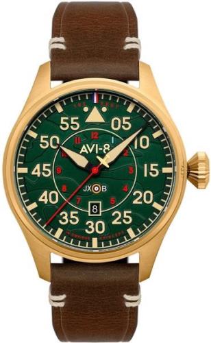 AVI-8 Miesten kello AV-4097-04 Hawker Hurricane Vihreä/Nahka Ø46 mm