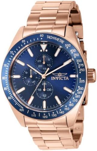 Invicta Miesten kello 38971 Aviator Sininen/Punakultasävyinen Ø45 mm