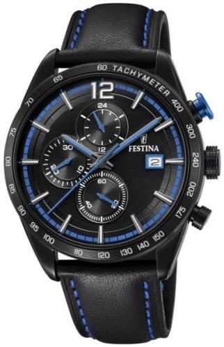 Festina Miesten kello F20344-4 Sport Musta/Nahka Ø44 mm