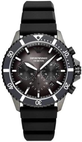 Emporio Armani Miesten kello AR11515 Diver Musta/Kumi Ø43 mm