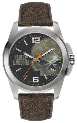 Bulova Miesten kello 76A146 Harley-Davidson Musta/Nahka Ø44 mm