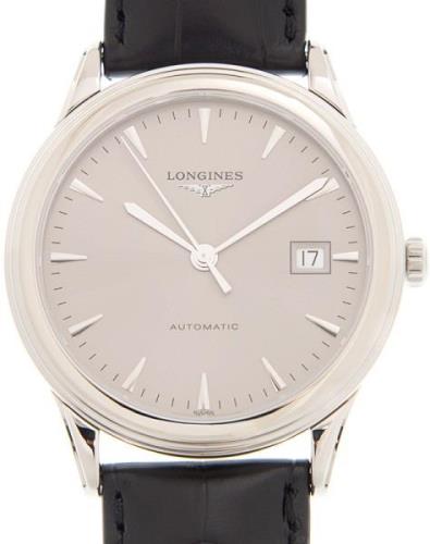 Longines Miesten kello L4.974.4.72.2 Flagship Hopea/Nahka Ø38.5 mm