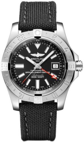 Breitling Miesten kello A32390111B1W1 Avenger Ii Gmt Musta/Nahka Ø43