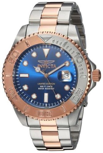 Invicta Miesten kello 24626 Pro Diver Sininen/Punakultasävyinen Ø47