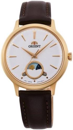 Orient Naisten kello RA-KB0003S10B Sun & Moon Valkoinen/Nahka