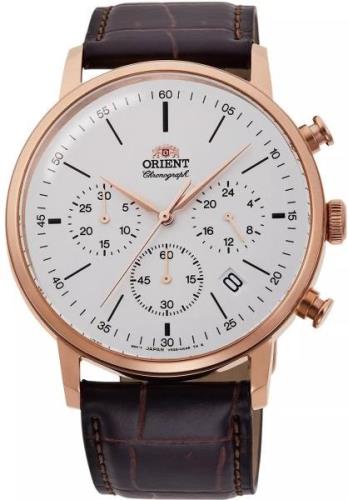 Orient Miesten kello RA-KV0403S10B Valkoinen/Nahka Ø42 mm