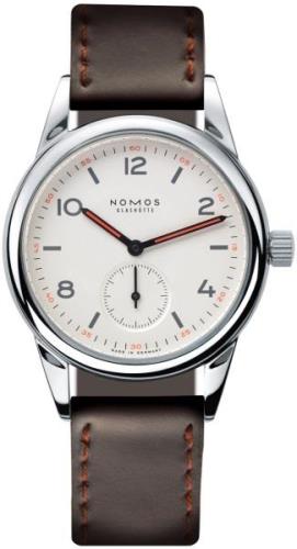 Nomos Glashütte N-703 Club Valkoinen/Nahka Ø36 mm