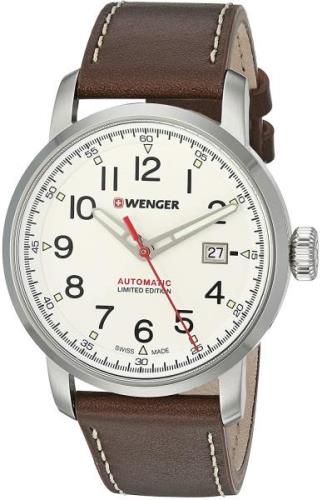 Wenger Miesten kello 01.1546.101 Valkoinen/Nahka Ø42 mm