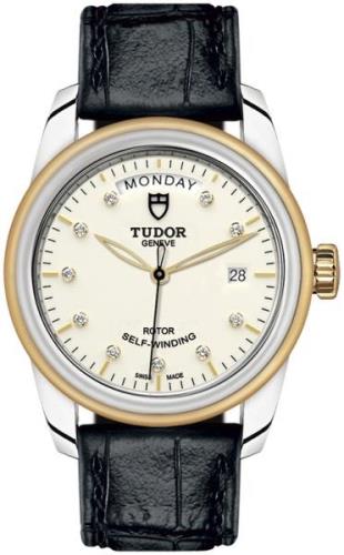 Tudor M56003-0115 Glamour Day-Date Valkoinen/Nahka Ø39 mm