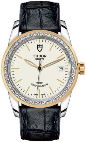 Tudor M55023-0085 Glamour Date Valkoinen/Nahka Ø36 mm