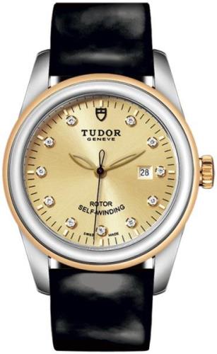 Tudor Naisten kello M53003-0041 Glamour Date Kullattu/Nahka Ø31 mm