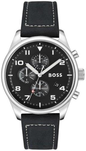 Hugo Boss Miesten kello 1513987 View Musta/Nahka Ø44 mm